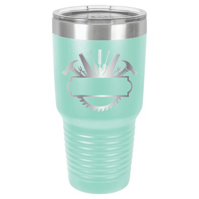 30 oz Personalized Construction Tumbler - Laser Engraved