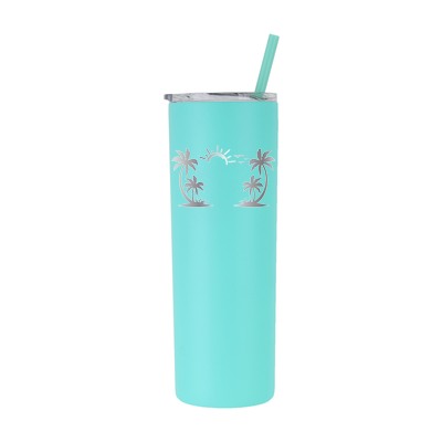 20 oz Personalized Beach Tumbler - Laser Engraved