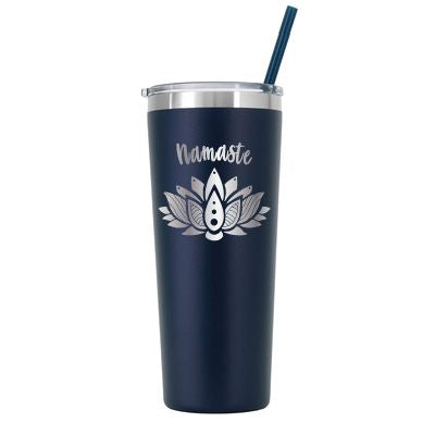 22 oz Personalized Yoga Tumbler - Laser Engraved