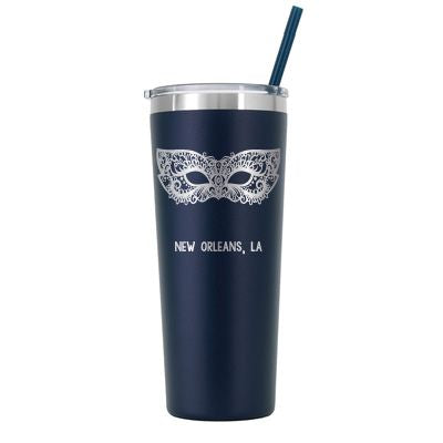 22 oz Personalized New Orleans Tumbler - Laser Engraved