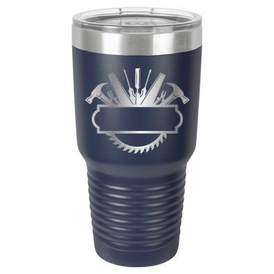 30 oz Personalized Construction Tumbler - Laser Engraved