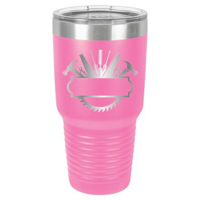 30 oz Personalized Construction Tumbler - Laser Engraved