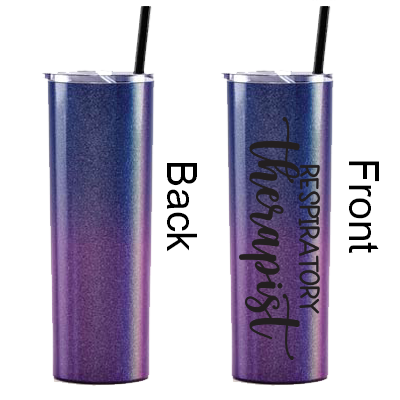 20 oz Personalized Respiratory Therapist Tumbler - Vinyl Decal