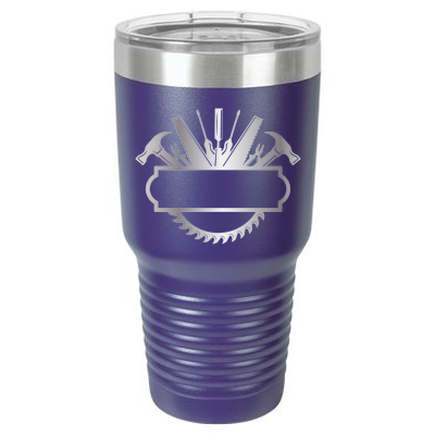 30 oz Personalized Construction Tumbler - Laser Engraved