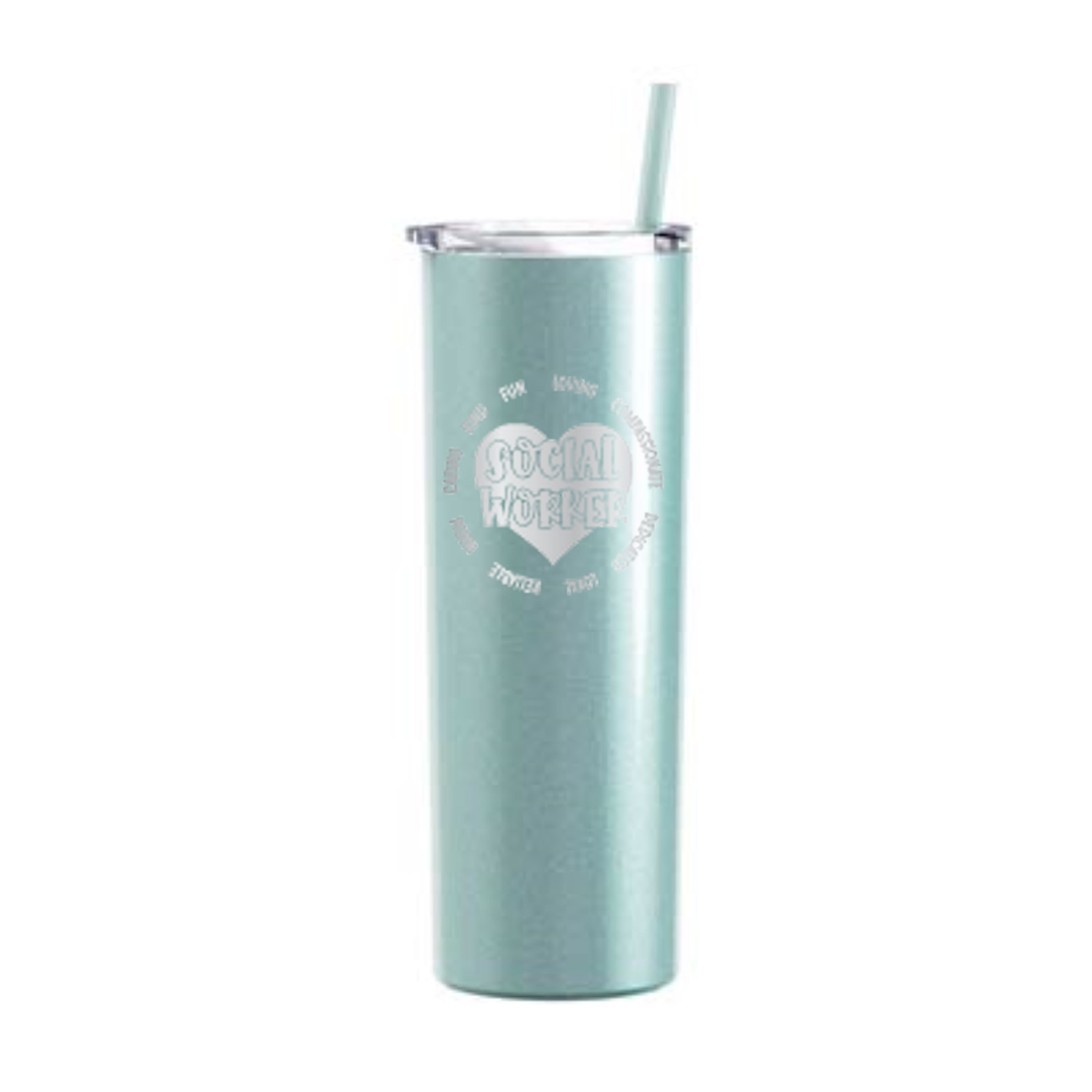 20 oz Personalized Social Worker Tumbler - Laser Engraved