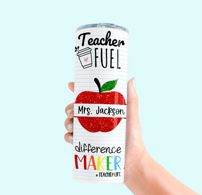 20 oz Personalized Teacher Collage Tumbler