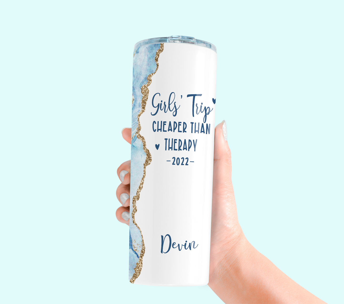 Vaso de 20 oz personalizado Girl's Trip Cheaper Than Therapy