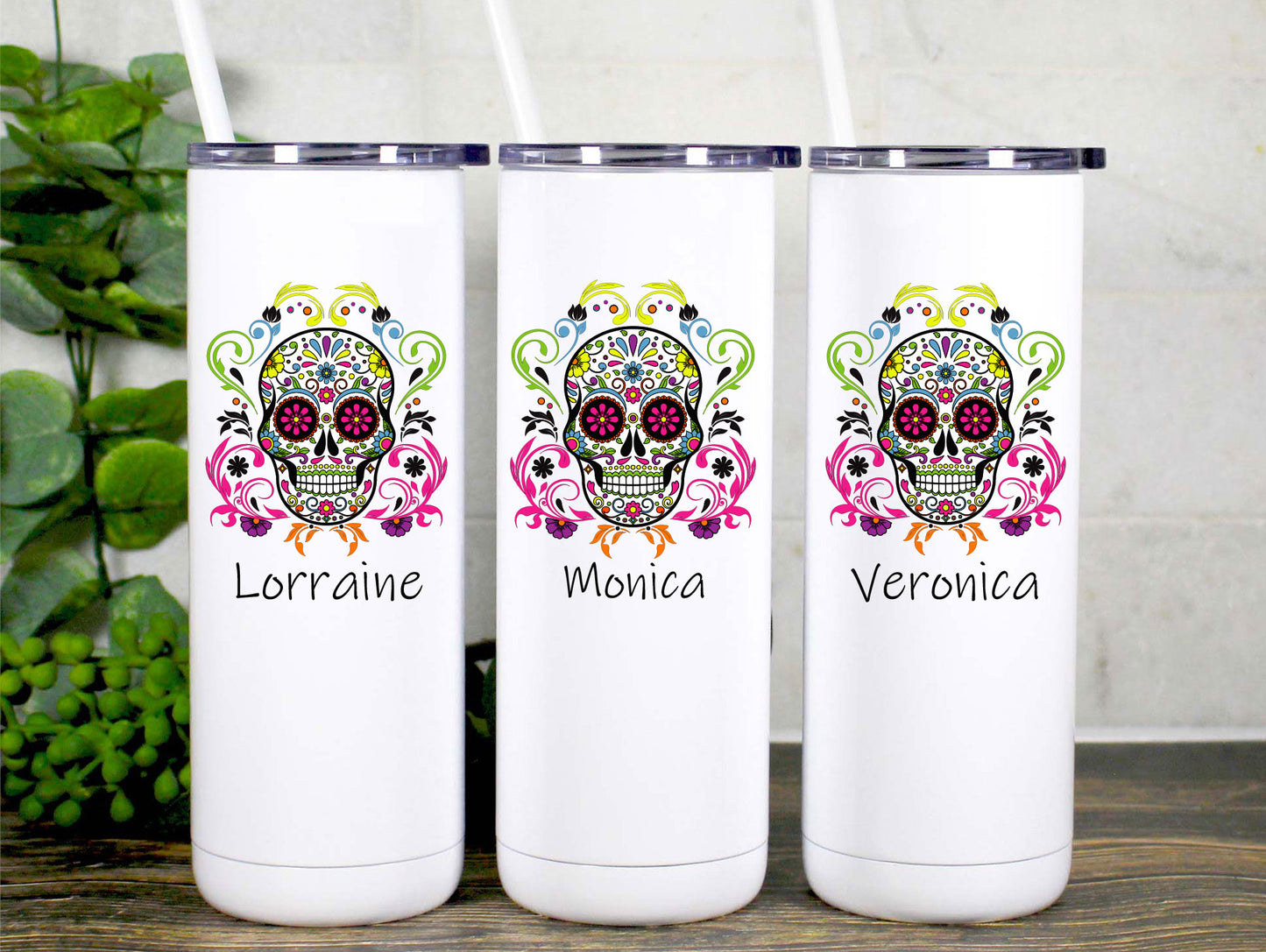 20 oz Maker Personalized Sugar Skull Tumbler