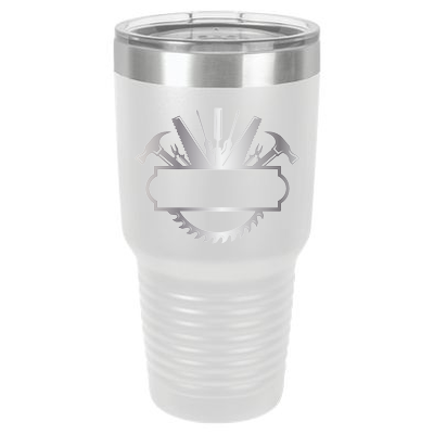 30 oz Personalized Construction Tumbler - Laser Engraved