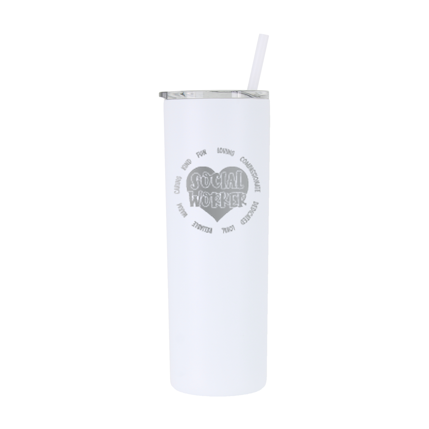 20 oz Personalized Social Worker Tumbler - Laser Engraved