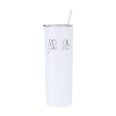 20 oz Personalized School Nurse Tumbler - Laser Engraved