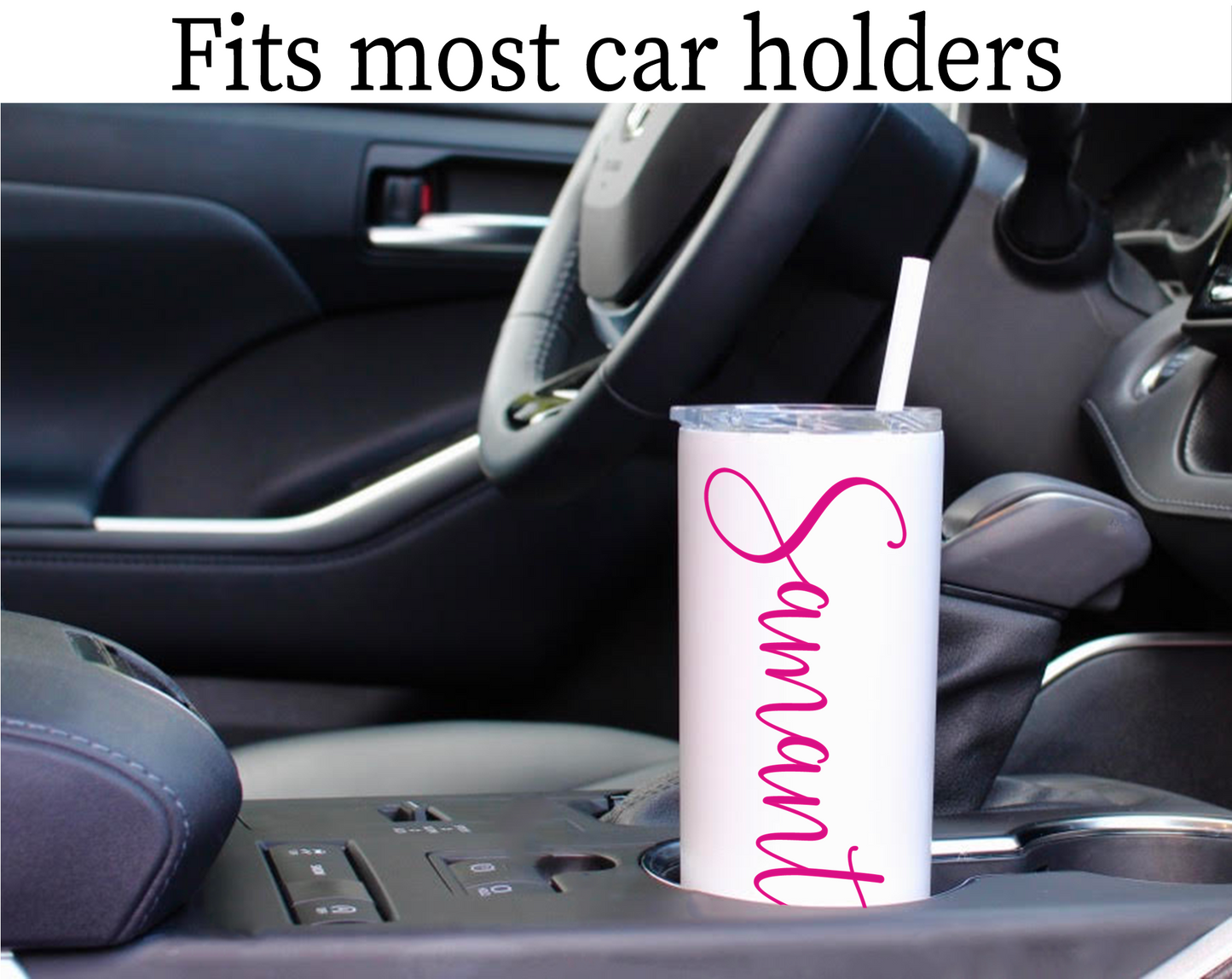 Vaso de texto personalizado de 20 oz - Calcomanía de vinilo