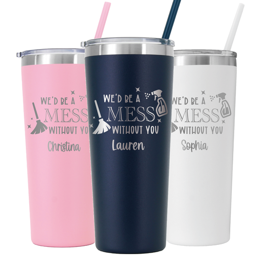 22 oz Personalized House Keeper Tumbler - Laser Engraved