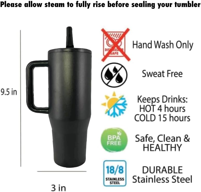 40 oz Personalized Your Text Here Tumbler - Laser Engraved