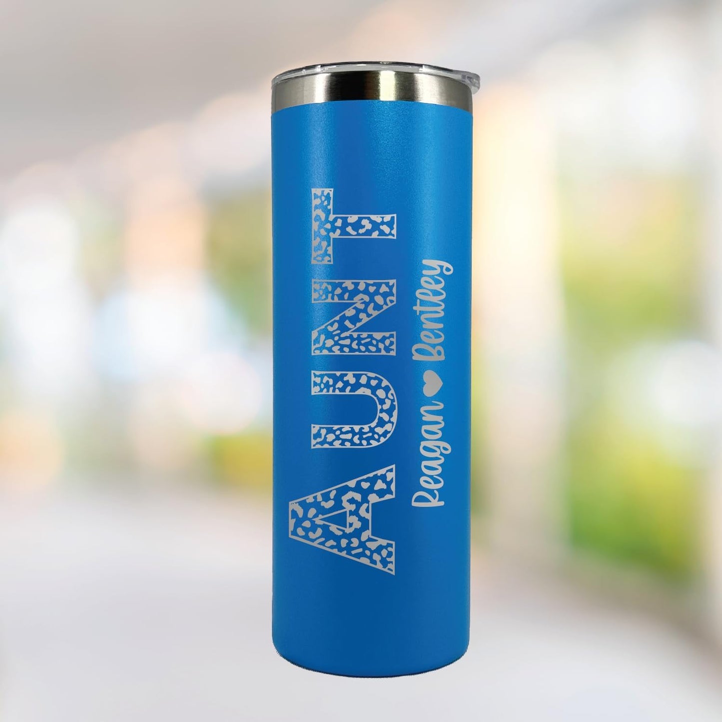 Personalized Aunt Gift - Laser Engraved - Vacuum Insulated - 20 oz Tumbler with Lid and Straw - Auntie Tumbler - Aunt Cup - Gift for Tia - Auntie