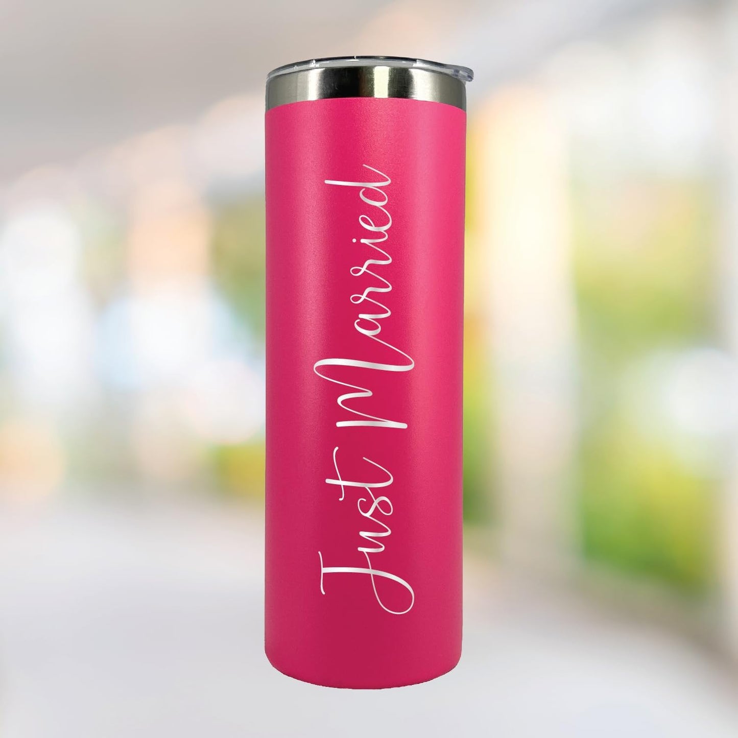AVITO Personalized Tumbler - Laser Engraved - 20 oz Stainless Steel Skinny Tumbler - Includes Straw and Lid - Vacuum Insulated - Personalized Gift for Bride, Bridal Party, Birthday, Teacher