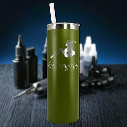 Personalized Tattoo Artist Tumbler - 20 oz Tumbler with Lid and Straw - Laser Engraved - Stainless Steel - Vacuum Insulated
