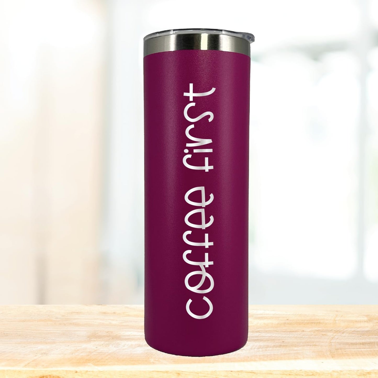 AVITO Personalized Tumbler - Laser Engraved - 20 oz Stainless Steel Skinny Tumbler - Includes Straw and Lid - Vacuum Insulated - Personalized Gift for Bride, Bridal Party, Birthday, Teacher