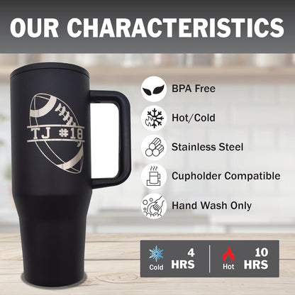 AVITO Personalized Coach Gift - Laser Engraved - Vacuum Insulated - 40 oz Tumbler with Lid - Sports Tumbler - Coach Coffee Mug - Coach Appreciation - End of Year Gift