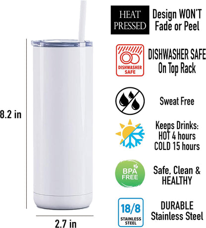 AVITO Personalized School Nurse Tumbler - Stainless Steel - Vacuum Insulated - 20 oz Tumbler with Closing Lid and Straw - Nurse Gift - Back to School - End of Year