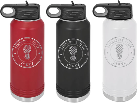 AVITO Pineapple Club Tumbler | 32 oz Stainless Steel Water Bottle | Insulated | Laser Engraved | Sports and Travel Gift