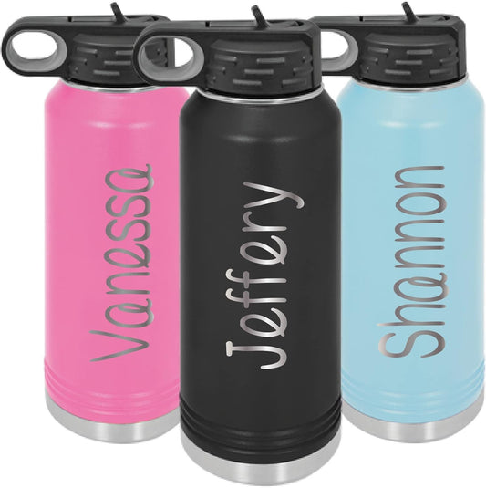 32 oz Personalized Water Bottle - XL Water Bottle with Name - Sports Water Bottle - Kids Water Bottle with Straw