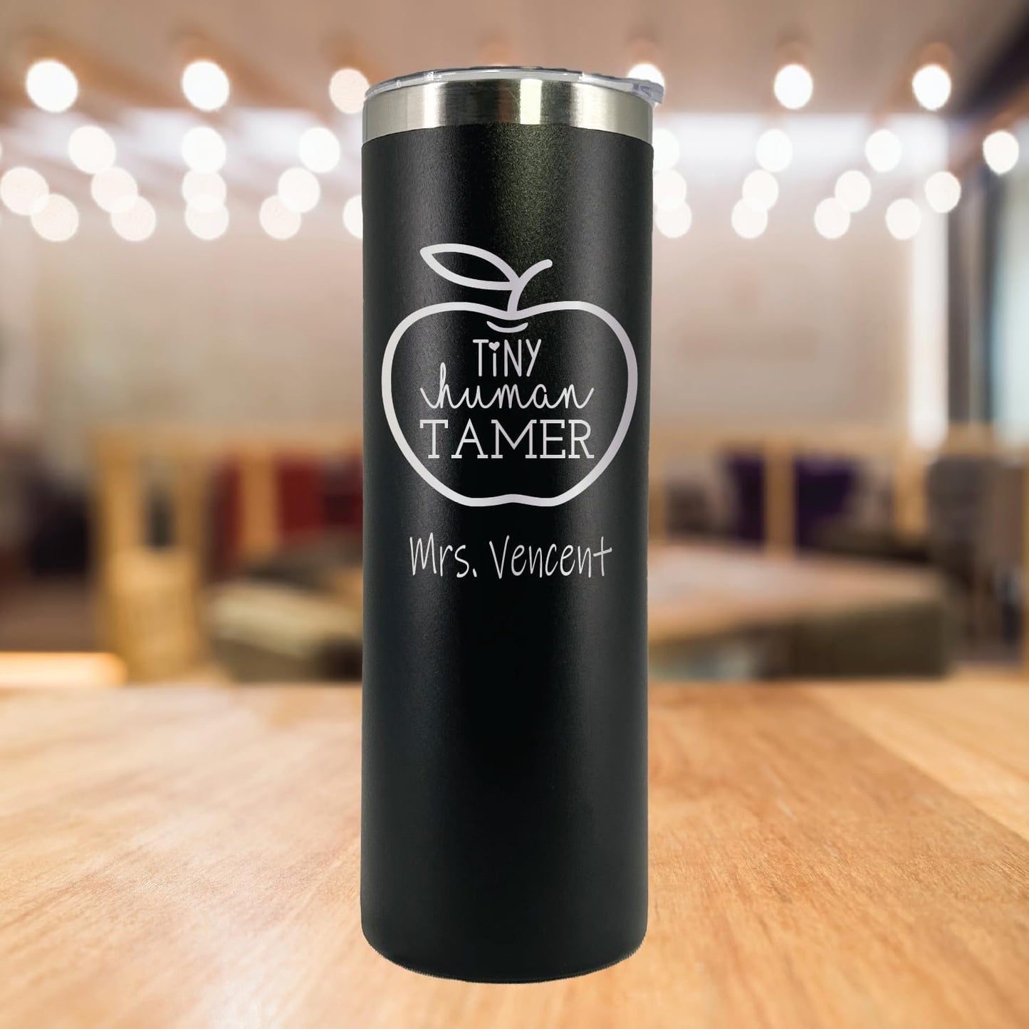 AVITO Personalized 20oz Teacher 'Tiny Human Tamer' Tumbler - Laser Engraved - Stainless Steel - Vacuum Insulated