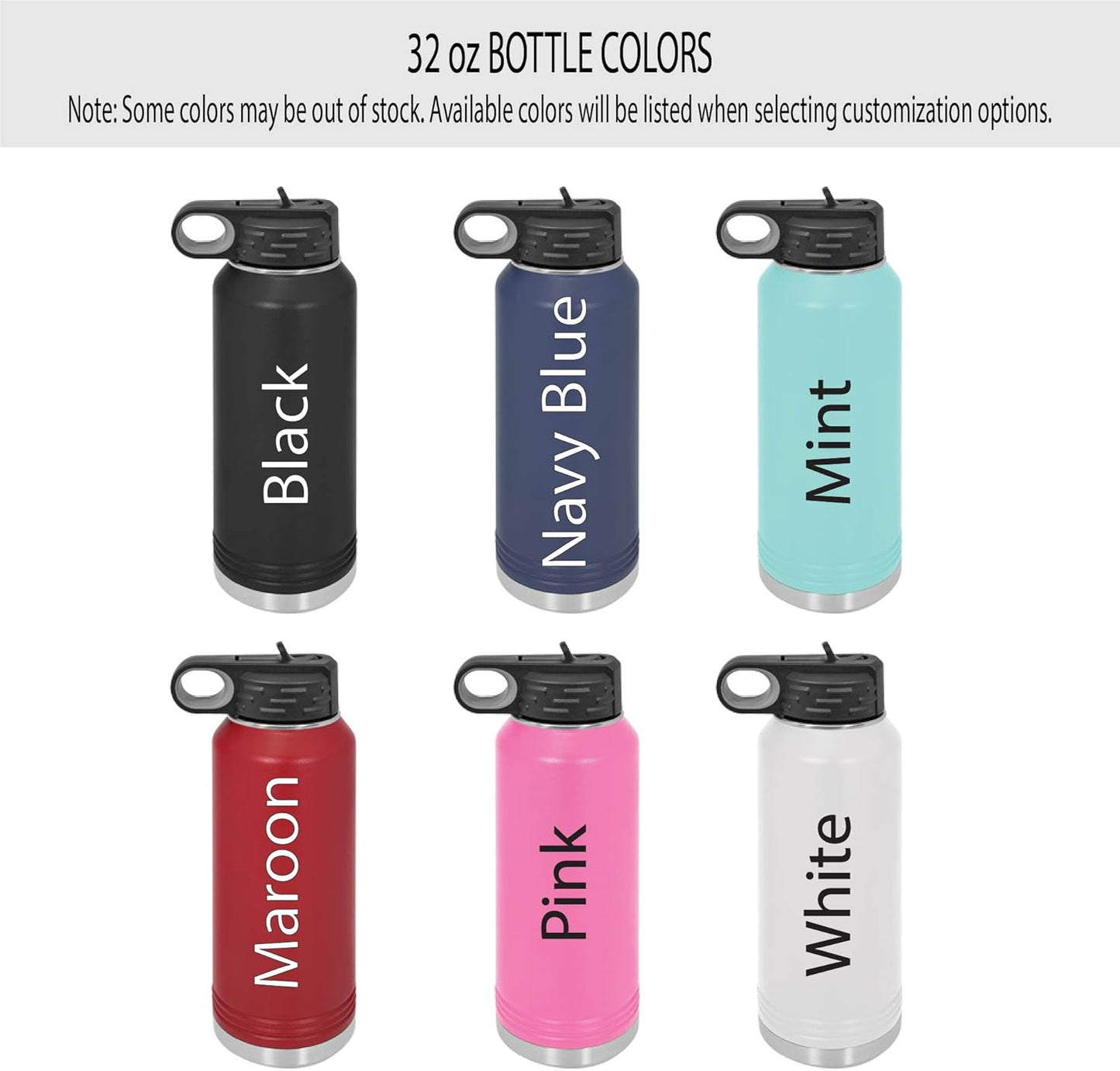Personalized Teacher Water Bottle - 32 oz Laser Engraved Custom Teacher Gift - Insulated with Straw Top - Teacher Appreciation