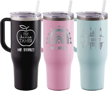 AVITO Personalized Gift - Laser Engraved - Vacuum Insulated - 40 oz Tumbler with Lid - Preschool Tumbler -Cup - Gift for Art Teacher