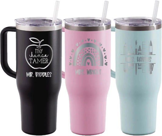 AVITO Personalized Gift - Laser Engraved - Vacuum Insulated - 40 oz Tumbler with Lid - Preschool Tumbler -Cup - Gift for Art Teacher