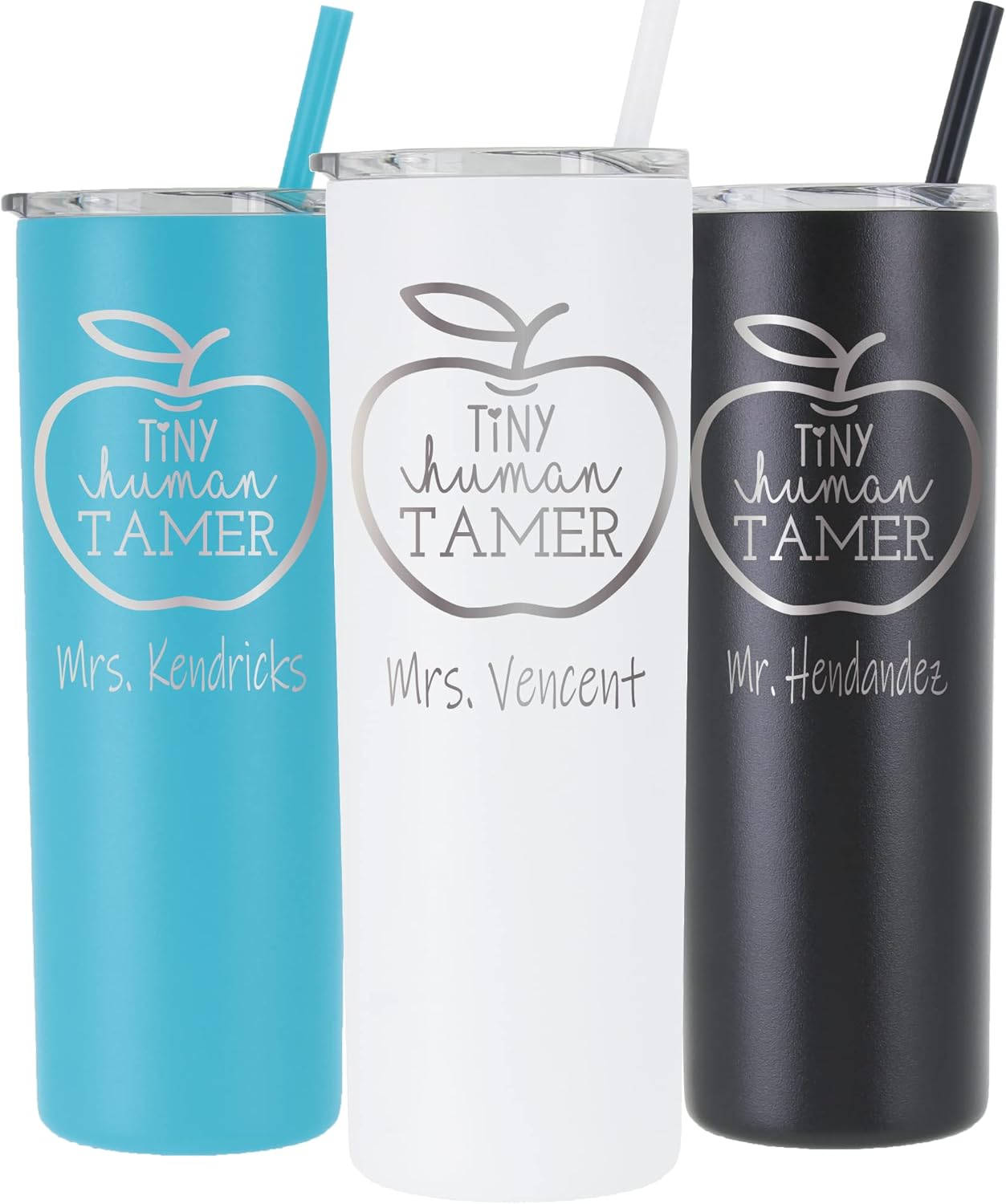 AVITO Personalized 20oz Teacher 'Tiny Human Tamer' Tumbler - Laser Engraved - Stainless Steel - Vacuum Insulated