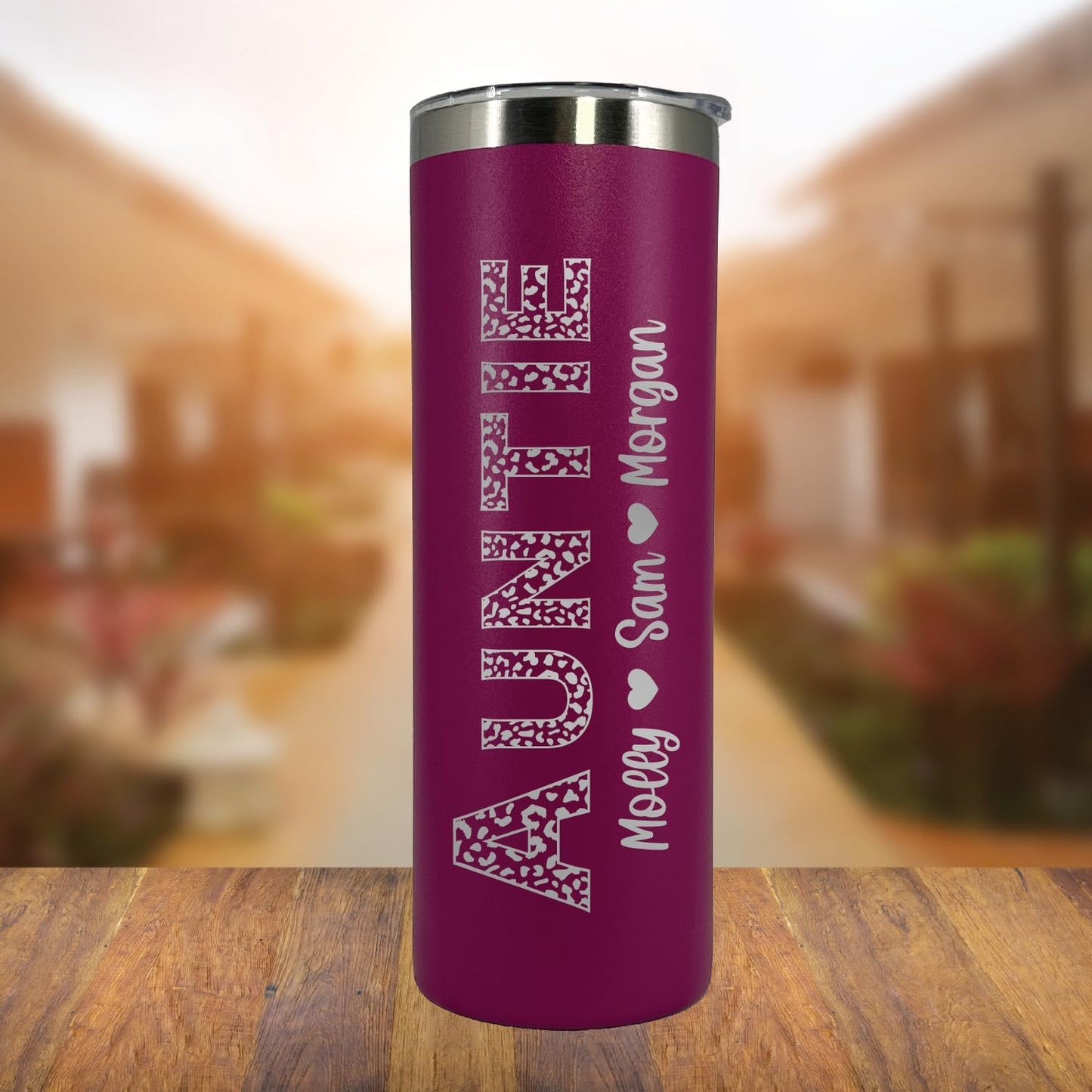 Personalized Aunt Gift - Laser Engraved - Vacuum Insulated - 20 oz Tumbler with Lid and Straw - Auntie Tumbler - Aunt Cup - Gift for Tia - Auntie