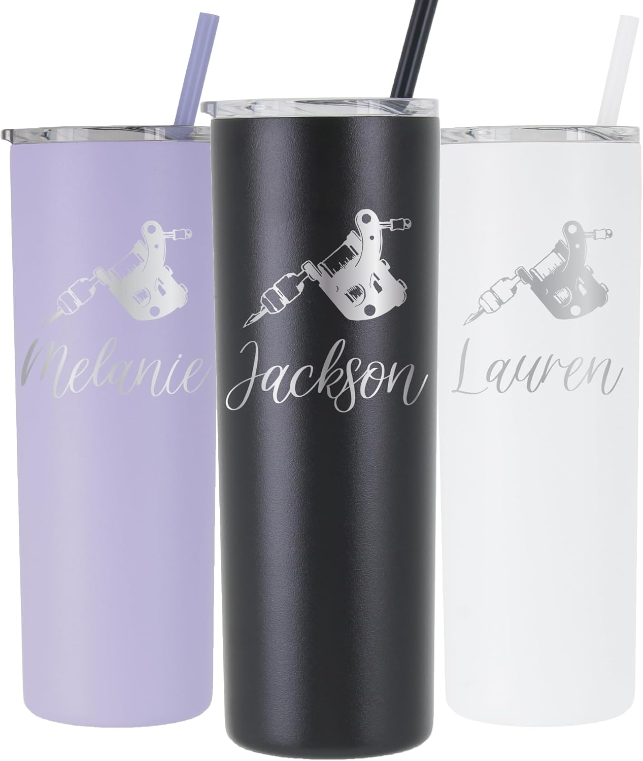 Personalized Tattoo Artist Tumbler - 20 oz Tumbler with Lid and Straw - Laser Engraved - Stainless Steel - Vacuum Insulated