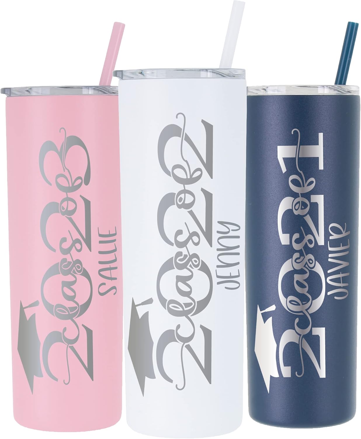AVITO 20 oz Personalized Graduation Tumbler, Class of 2025 | Laser Engraved | Keepsake | Senior 2025 | Grad Gift for Him Her