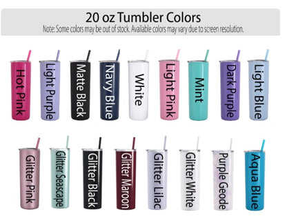 22 oz Personalized Text Tumbler - Vinyl Decal