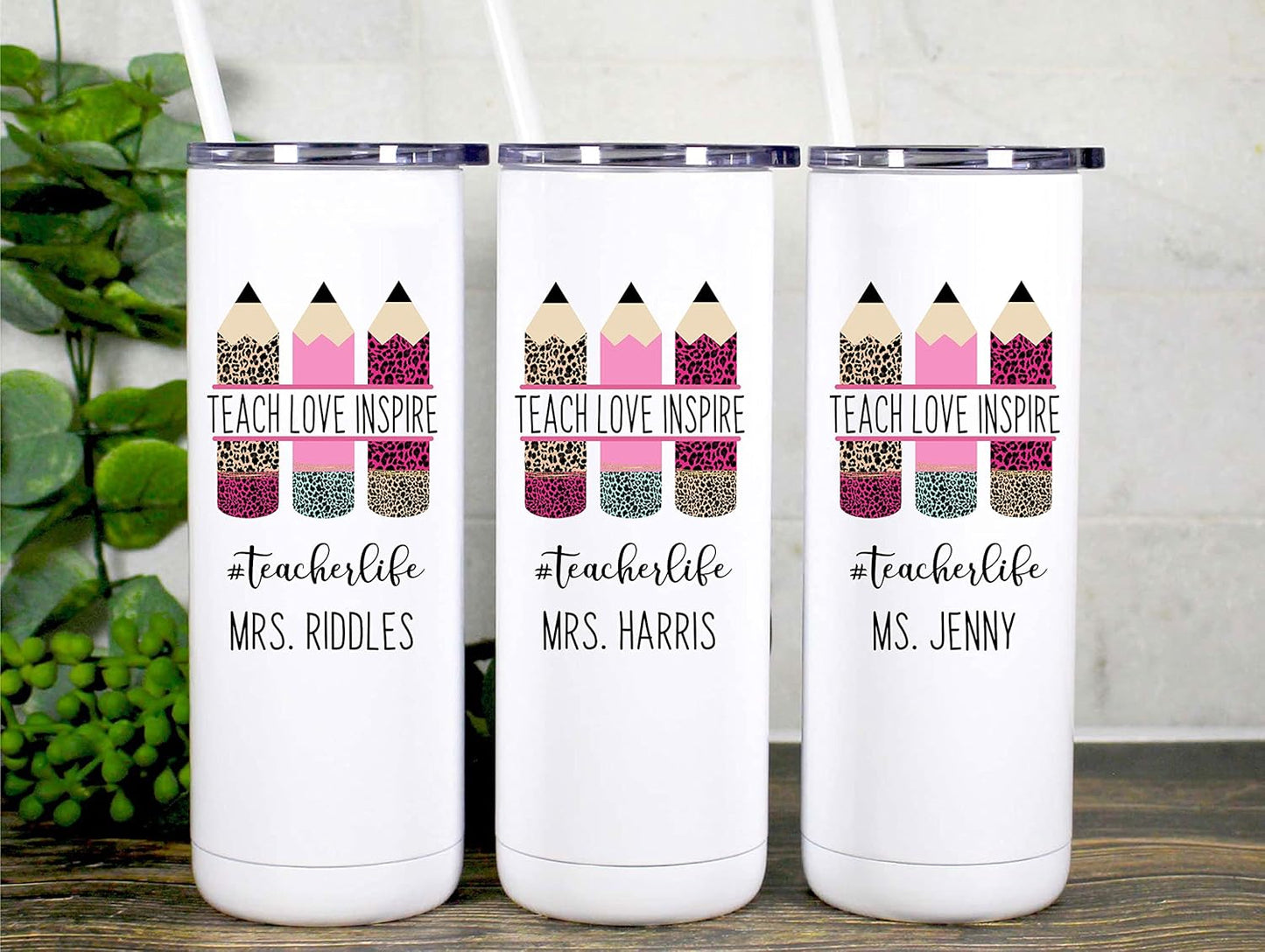 AVITO Personalized Teacher Tumbler - Stainless Steel - Vacuum Insulated - 20 oz Tumbler with Closing Lid and Straw - Teache Appreciation Gift - Life Tumbler