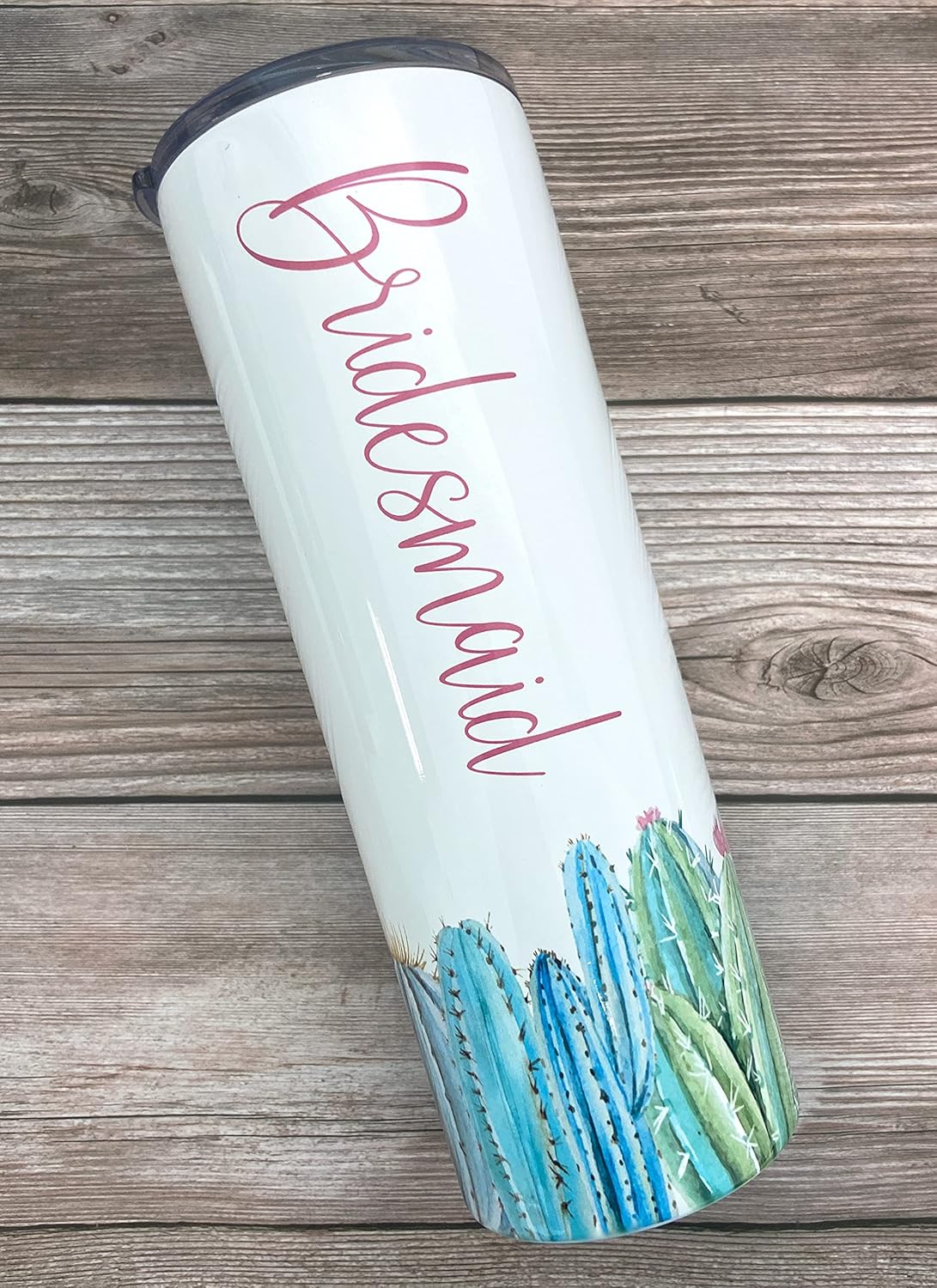 Personalized Cactus Tumbler, 20 oz Skinny Tumbler - Vacuum Insulated, Cactus Bachelorette Party, Family Vacation Tumbler, Girls Trip Cup, Custom Bridesmaid