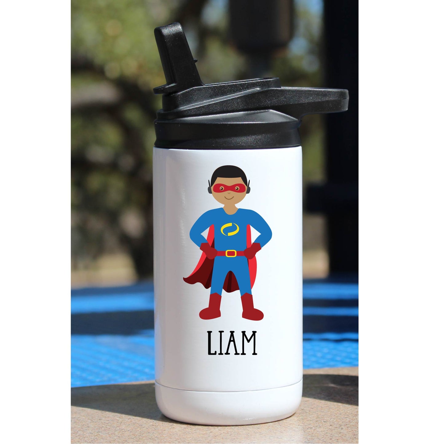 Botella de agua de superhéroe para niños de 12 oz