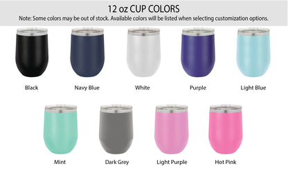 Vaso de vino divertido personalizado de 12 oz - Grabado con láser