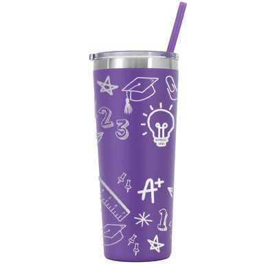 22 oz Personalized Teacher Tumbler - Laser Engraved