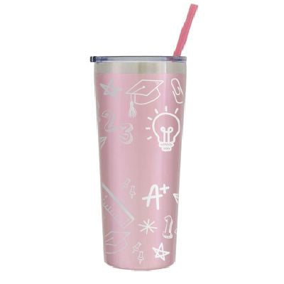 22 oz Personalized Teacher Tumbler - Laser Engraved