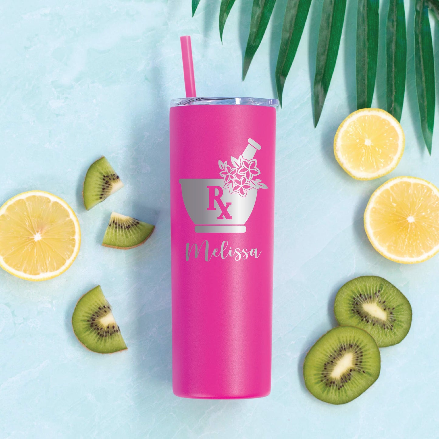 Farmacéutico floral personalizado de 20 oz - grabado con láser 