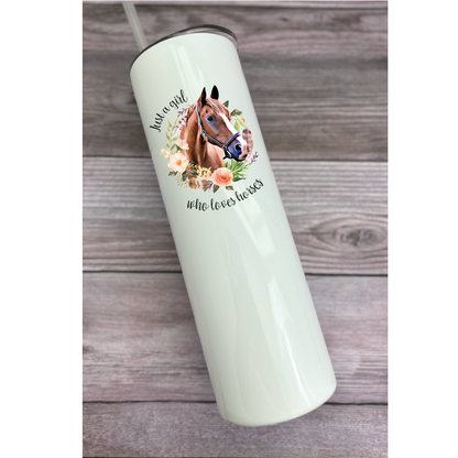 30 oz Personalized Horse Tumbler with Sliding Lid