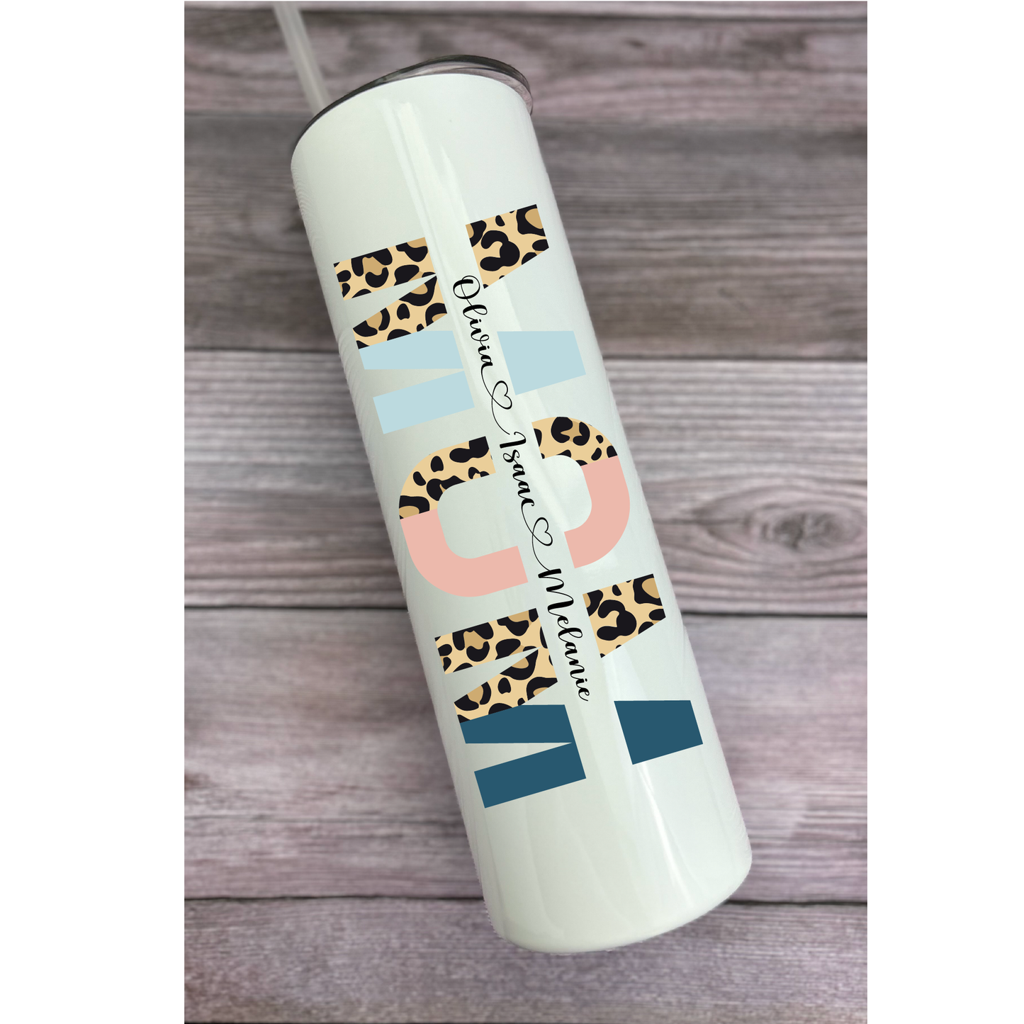 30 oz Personalized Mom Leopard Tumbler
