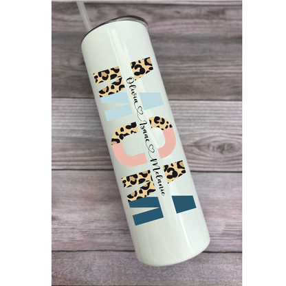30 oz Personalized Mom Leopard Tumbler