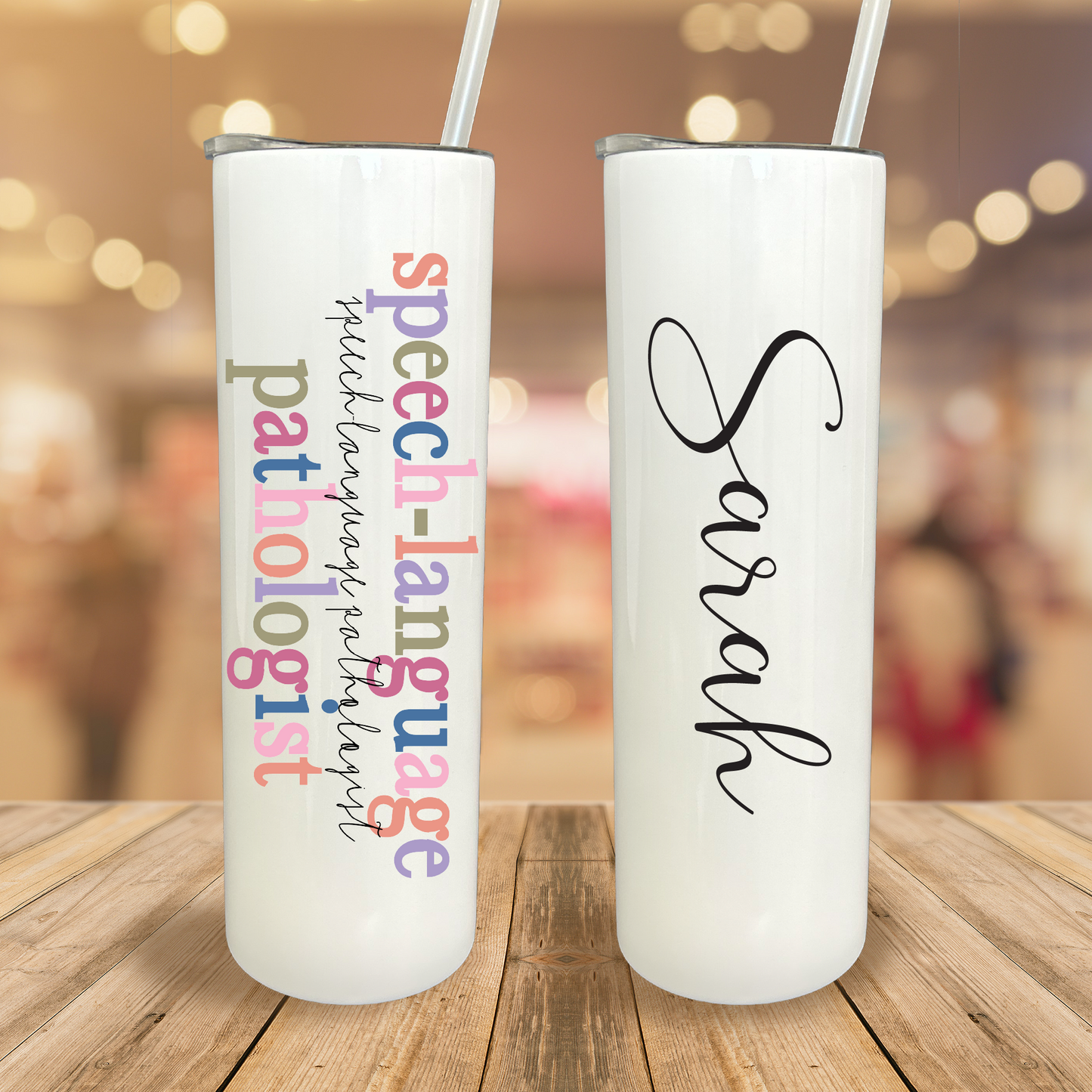 30 oz Personalized SLP Rainbow Letters Tumbler