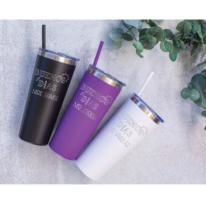 Vaso de profesor de español personalizado de 22 oz - Grabado láser