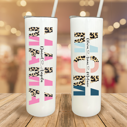 30 oz Personalized Mom Leopard Tumbler