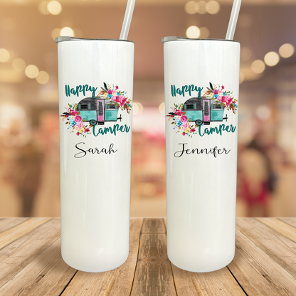 30 oz Personalized Happy Camper Tumbler