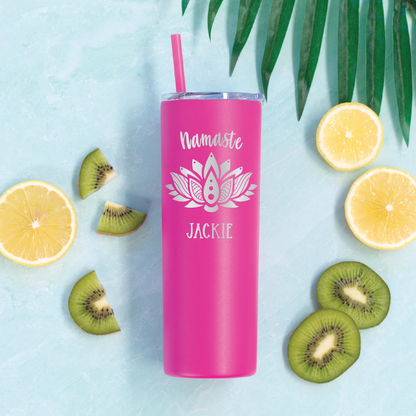 20 oz Personalized Yoga Tumbler - Laser Engraved
